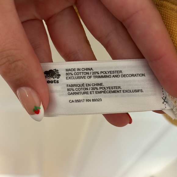 Roots Youth Yellow Cotton Sweater Size XXL - Picture 7 of 8